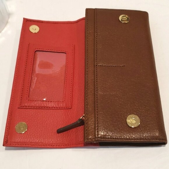 BANANA REPUBLIC Leather Red & Brown Wallet - Picture 8 of 14